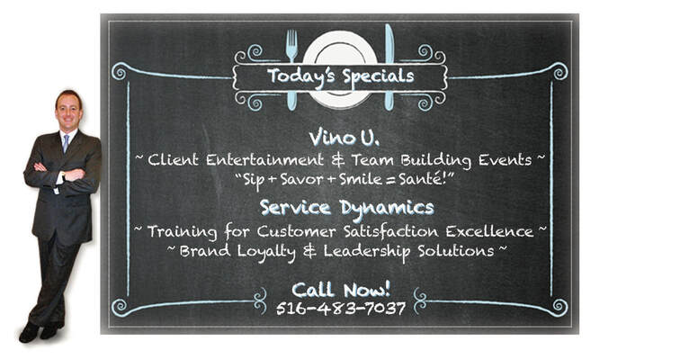 Restaurant consultant, customer service trainer, corporate entertainment events banner
